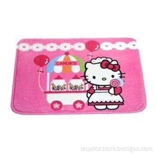 Pink Hello Kitty Polyester Water Absorbing Rugs padded play